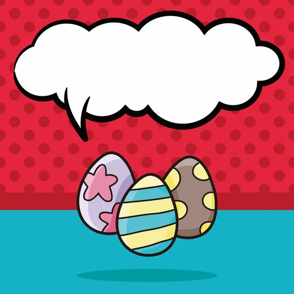 Easter egg doodle, speech bubble vector illustration — Stock Vector