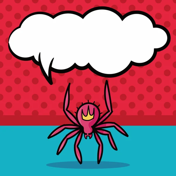 Garabato de araña, ilustración del vector de la burbuja del habla — Vector de stock