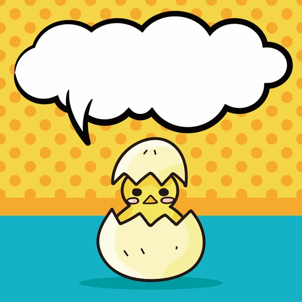 Kyckling doodle, pratbubbla — Stock vektor