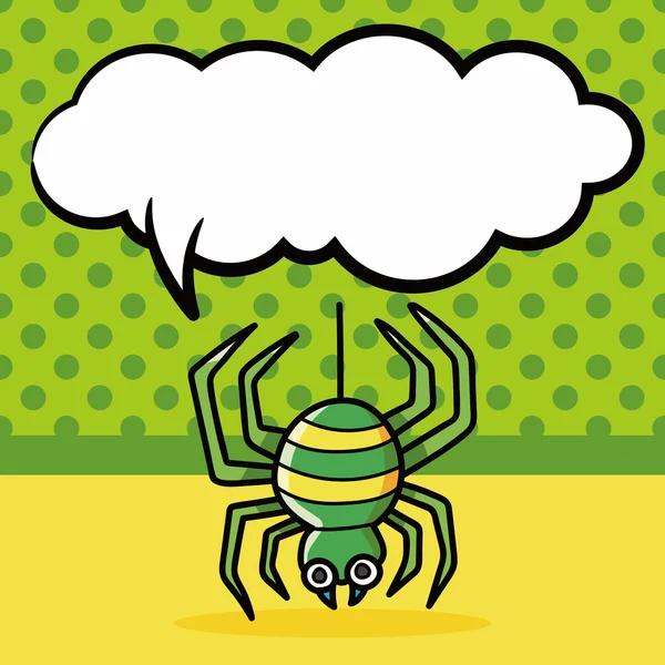 Doodle de aranha, ilustração do vetor da bolha da fala — Vetor de Stock