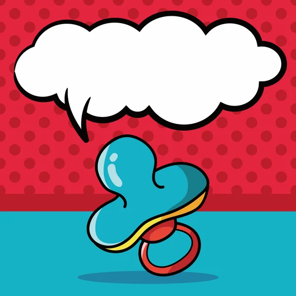 Bébé mamelon doodle, illustration vectorielle de bulle de parole — Image vectorielle