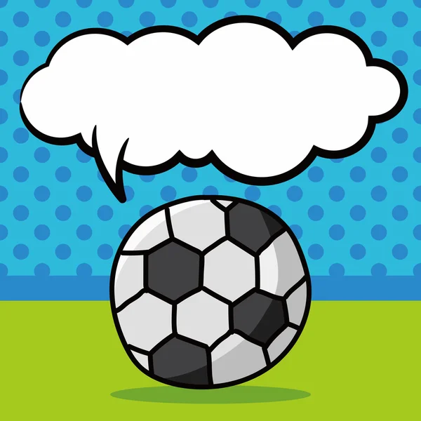 Soccer doodle couleur, illustration vectorielle bulle de parole — Image vectorielle