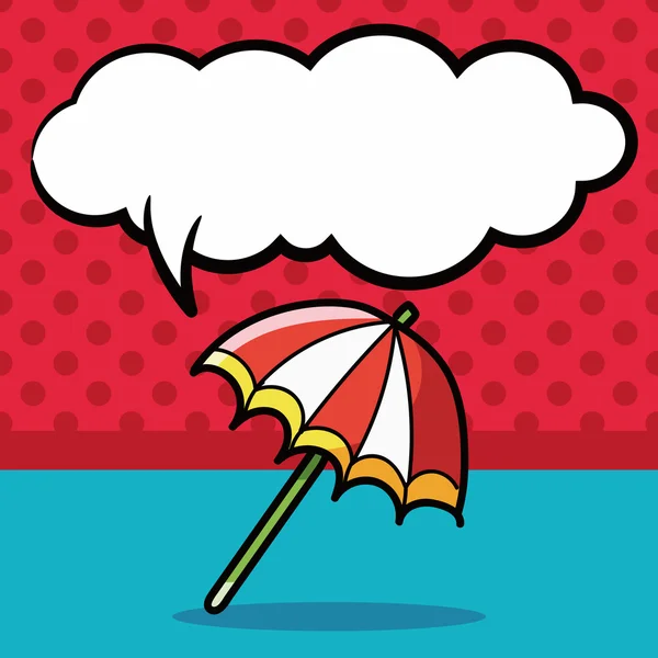 Umbrella color doodle, speech bubble vector illustration — Stock Vector