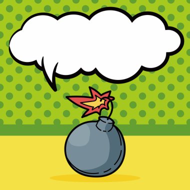 bomba renk doodle, konuşma balonu vektör çizim