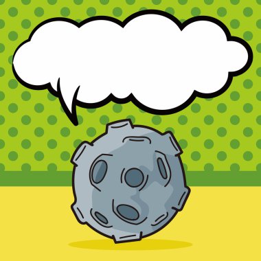 Göktaşı doodle, konuşma balonu vektör çizim