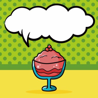 dondurma doodle, konuşma balonu vektör çizim