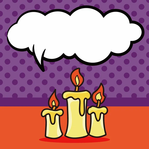 Candle doodle, speech bubble vector illustration — Stock Vector