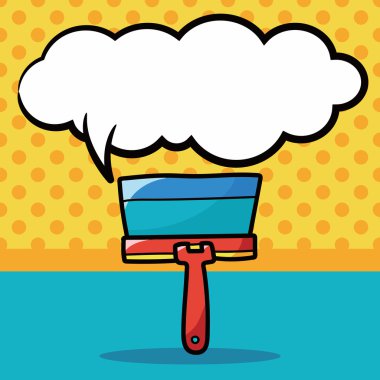 boya fırçası renk doodle, konuşma balonu vektör çizim