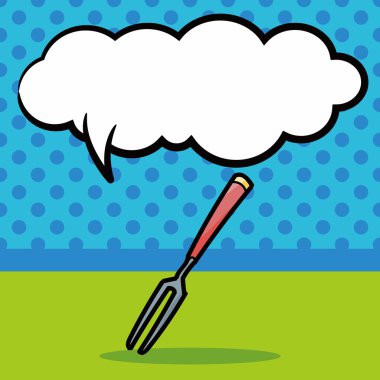 Çatal renk doodle, konuşma balonu vektör çizim