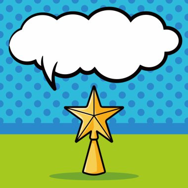 Noel mum doodle, konuşma balonu vektör çizim