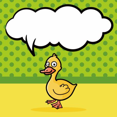 hayvan ördek doodle, konuşma balonu
