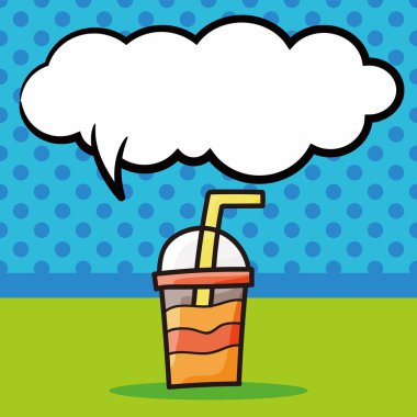 buz kahve rengi doodle, konuşma balonu vektör çizim
