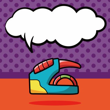 iş araçları renk doodle, konuşma balonu vektör çizim