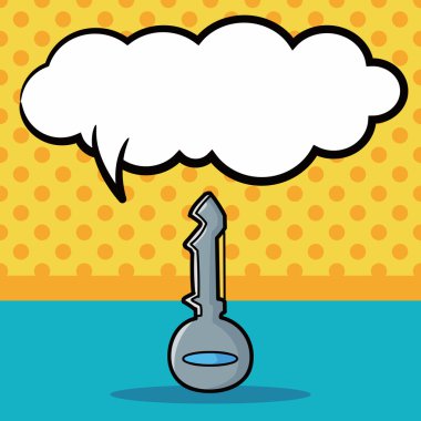 anahtar doodle, konuşma balonu vektör çizim