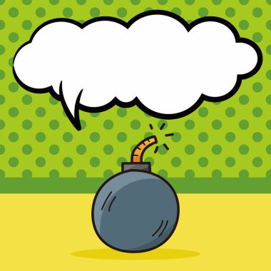 bomba renk doodle, konuşma balonu vektör çizim