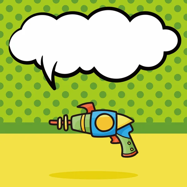 Toy gun doodle, speech bubble vector illustration — Stock Vector