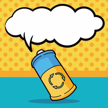 Pil doodle, konuşma balonu vektör çizim