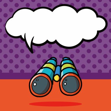 dürbün renk doodle, konuşma balonu vektör çizim