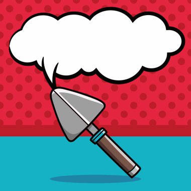 Kürek doodle, konuşma balonu vektör çizim