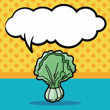 sebze renk doodle, konuşma balonu vektör çizim