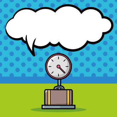 Bagaj doodle, konuşma balonu vektör çizim