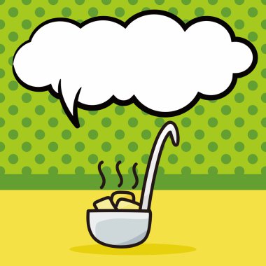 Kaşık renk doodle, konuşma balonu vektör çizim