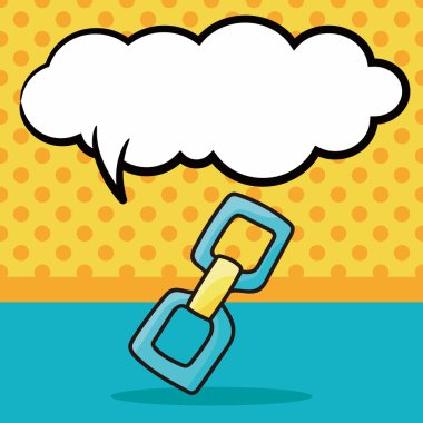 bağlantı doodle, konuşma balonu vektör çizim