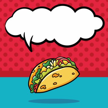 sandviç doodle, konuşma balonu vektör çizim