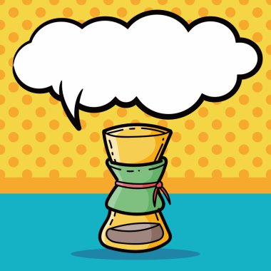 kahve su ısıtıcısı maker renk doodle, konuşma balonu