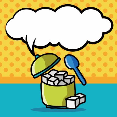 şeker renkli doodle, konuşma balonu vektör çizim