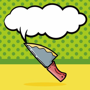 bıçak renk doodle, konuşma balonu vektör çizim