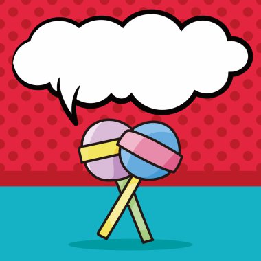 şeker doodle, konuşma balonu vektör çizim
