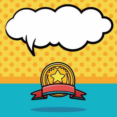 madalya doodle, konuşma balonu vektör çizim