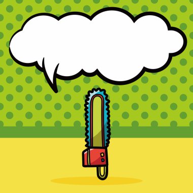 Testere renk doodle, konuşma balonu vektör çizim