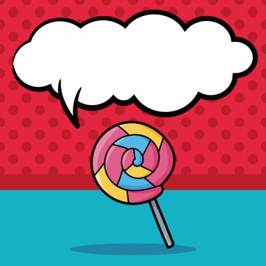 şeker doodle, konuşma balonu vektör çizim