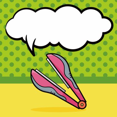 Curlers doodle, konuşma balonu vektör çizim