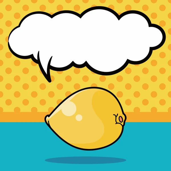 Frukt citron doodle, tal bubbla vektor illustration — Stock vektor