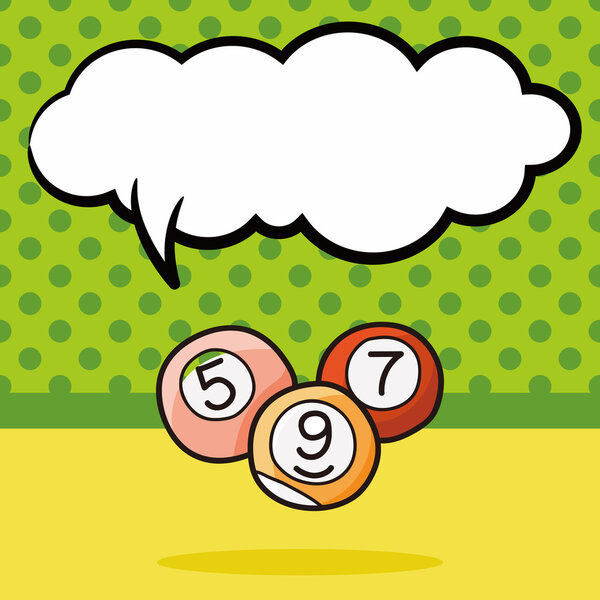 Бильярдные каракули, векторная иллюстрация речевого пузыря
