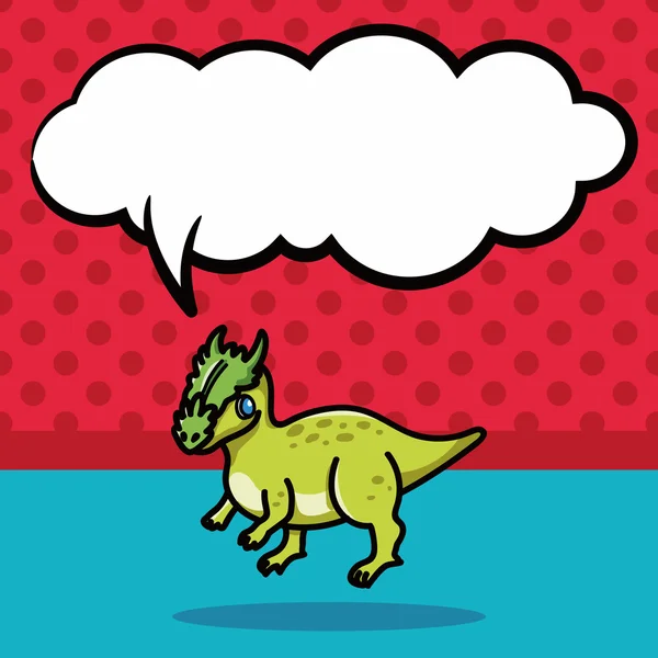 Garabato de dinosaurio, ilustración del vector de la burbuja del habla — Vector de stock