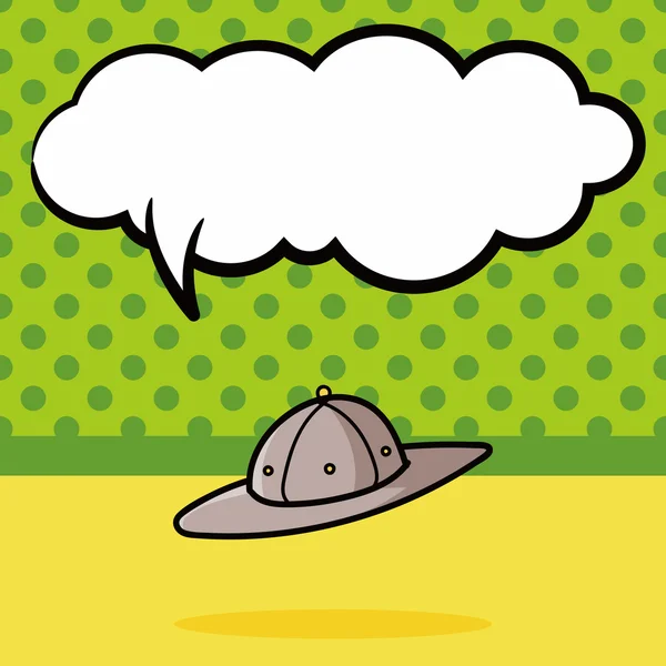 Sole cappello doodle, discorso bolla vettoriale illustrazione — Vettoriale Stock