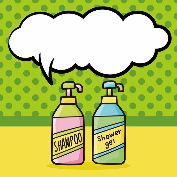 Shampoo doodle, toespraak bubble vectorillustratie — Stockvector