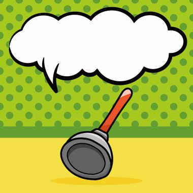 Dalgıç doodle, konuşma balonu vektör çizim