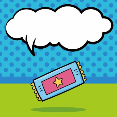 Bilet doodle, konuşma balonu vektör çizim