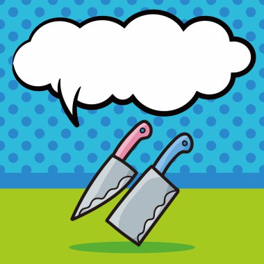 bıçak renk doodle, konuşma balonu vektör çizim
