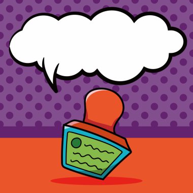 damga doodle, konuşma balonu vektör çizim