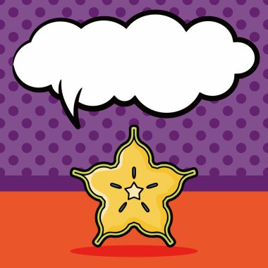 Star meyve doodle, konuşma balonu vektör çizim