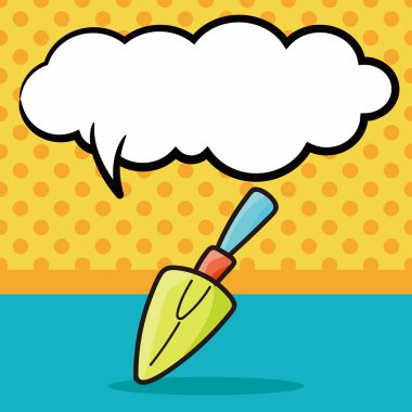 Kürek renk doodle, konuşma balonu vektör çizim
