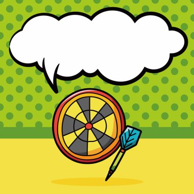 Okçuluk doodle, konuşma balonu vektör çizim