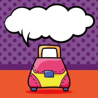 çanta renk doodle, konuşma balonu vektör çizim