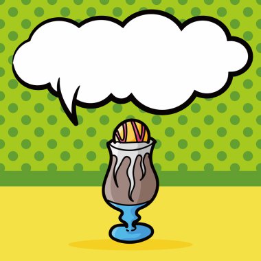 buz kahve rengi doodle, konuşma balonu vektör çizim